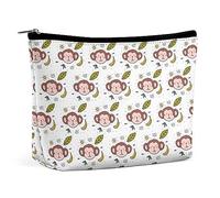 MHYRAC Borsa per cosmetici, borsa per trucco Venezia Italia, borsa da toilette portatile con cerniera per uso quotidiano, viaggio, Modello Scimmia Banana, Taglia unica