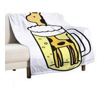 MHYRAC Coperta in flanella, graziosa giraffa e birra, coperta per divano, letto, ufficio, morbida e confortevole, senza pelucchi