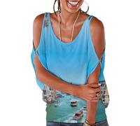 MHYRAC Top da donna, dinosauro bianco e nero, top da donna, top con spalle scoperte per lavoro ufficio, Venezia Italia, 4XL