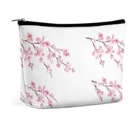 MHYRAC Trousse per cosmetici, con ossa colorate e zampe, borsa da toilette portatile con cerniera per uso quotidiano, viaggio, Fiori di ciliegio, Taglia unica