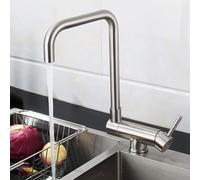 MHYSADGA Miscelatore Lavello Cucina Pieghevole, Miscelatore Cucina Monocomando Monoforo Girevole 360° Acciaio Inox Acqua Calda e Fredda Spazzolato
