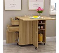 MHYSADGA Tavolo da cucina con sedile con bordo rotondo, tavolo da pranzo pieghevole mobile, tavolo da pranzo allungabile multifunzionale, portaoggetti con cassetto (un colore C) (un colore C)