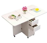 MHYSADGA Tavolo da cucina con sedile con bordo rotondo, tavolo da pranzo pieghevole mobile, tavolo da pranzo allungabile multifunzionale, portaoggetti con cassetto (un colore C) (un colore A)