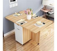 MHYSADGA Tavolo da pranzo pieghevole, tavolo da pranzo allungabile con ruote, salvaspazio, design con bordi arrotondati, scrivania da cucina mobile (un colore B) (un colore B)