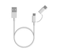 XIAOMI MI 2-IN-1 USB CABLE MICRO USB TO TYPE C 30cm WHITE SJV4083TY