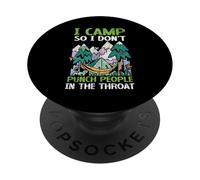 Mi accampo così non pugno le persone in gola camper PopSockets PopGrip Adesivo