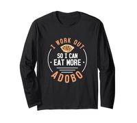 Mi alleno così posso mangiare di più Adobo Divertente Adobo Dish Lovers Maglia a Manica
