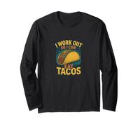 Mi alleno così Posso Mangiare Tacos Divertente Maglia a Manica