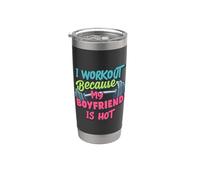 Mi alleno perché il mio ragazzo è una palestra per donne sexy e divertente Bicchiere termico in acciaio inox doppia parete