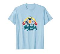 Mi avevi a Mahalo: Ananas Tropicale Hawaiano Maglietta, Uomo, Celeste, XXL