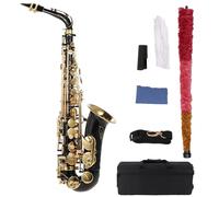 Mi Bemolle Mib Sassofono Contralto Ottone Laccato Sax Strumento A Fiato Con Custodia Guanti Spazzola Accessori Per Sassofono (Color : Bk)