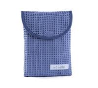 mi bollito Borsa organizer per pannolini e salviettine per bambini, tessuto goffrato 100% cotone, chiusura rapida, pratica ed elegante., Blu Grisaceo