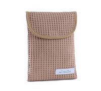 mi bollito Borsa organizer per pannolini e salviettine per bambini, tessuto goffrato 100% cotone, chiusura rapida, pratica ed elegante., Marrone pastello