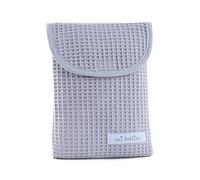 mi bollito - Borsa portaoggetti per pannolini e salviette per bambini, tessuto goffrato 100% cotone, chiusura rapida con velcro, pratica ed elegante., grigio chiaro