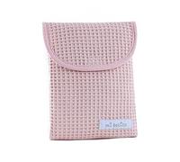 mi bollito - Borsa portaoggetti per pannolini e salviette per bambini, tessuto goffrato 100% cotone, chiusura rapida con velcro, pratica ed elegante., Rosa pastello