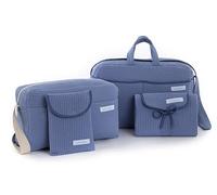 mi bollito - Confezione essenziale per mamme, papà e neonati: borsa maternità, borsa da passeggio, fasciatoio portatile e organizer per pannolini e salviette. Prodotto in Spagna., Blu Grisaceo, Taglia