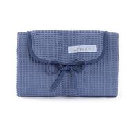 Mi bollito Materassino fasciatoio portatile pieghevole e impermeabile, tessuto 100% cotone goffrato, facile da riporre nella borsa materna, ideale come regalo per neonati (blu grigiastro)