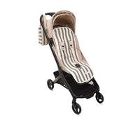 Mi Bollito - Materassino universale - Modello a righe imbottito e traspirante - 100% cotone - Compatibile con tutti i passeggini - Made in Spagna. (Nero)