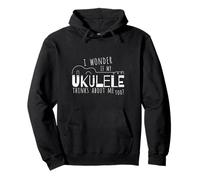 Mi chiedo se Anche Il Mio Ukulele Pensa a Me? Uke Fun Felpa con Cappuccio