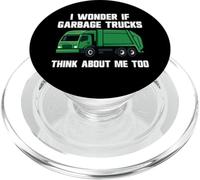 Mi chiedo se i camion della spazzatura pensano a me Camion della spazzatura PopSockets PopGrip per MagSafe