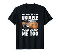 Mi chiedo se Il Mio Ukulele Pensa a Me Troppo Divertente Maglietta