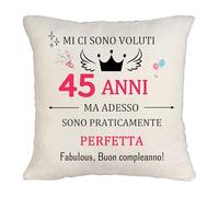 "MI CI SONO VOLUTI 30°40°50°60° 70° ANNI MA ADESSO SONO PRATICAMENTE PERFETTA,Buon Compleanno "Anni di Regalo Cuscino Decorazione Regalo di Compleanno Della Per Festeggiare per Donne (TCKing-45)