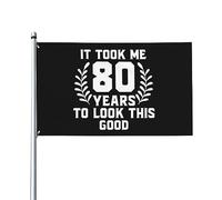 Mi ci sono voluti 80 anni per avere un aspetto così bello, bandiera decorativa per esterni di alta qualità, 9,1 x 1,5 m, colori vivaci, antivento e resistente all'acqua, ideale per giardino ed eventi