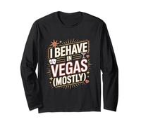 Mi comporto a Las Vegas Divertente Vacanza a Las Vegas Maglia a Manica