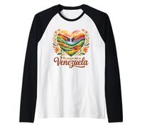 Mi Corazón Está en Venezuela Orgullo Venezolano Maglia con Maniche Raglan