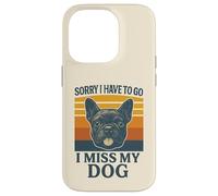 Mi dispiace devo andare mi manca il mio cane Frenchie Retro Custodia per iPhone 14 Pro
