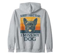 Mi Dispiace Devo Andare Mi Manca Il Mio Cane Frenchie Retro Felpa con Cappuccio