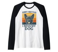 Mi Dispiace Devo Andare Mi Manca Il Mio Cane Frenchie Retro Maglia con Maniche Raglan