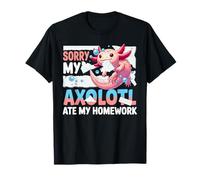 Mi dispiace il mio Axolotl ha mangiato i miei compiti Carino Axolotl Proprietario Studenti Maglietta