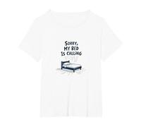 Mi Dispiace, Il Mio Letto Sta chiamando | Non invitarmi Dopo Maglietta, Donna Plus-Size, Bianco, 3X