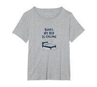 Mi Dispiace, Il Mio Letto Sta chiamando | Non invitarmi Dopo Maglietta, Donna Plus-Size, Grigio Melange, 3X