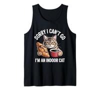 Mi Dispiace Non Posso Andare Sono Un Gatto al Coperto Che Mangia Pane al Croissant Canotta