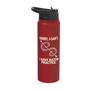 Mi dispiace non posso avere Baton Practice Twirling Majorette Stainless Steel Insulated Water Bottle