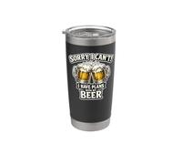 "Mi dispiace, non posso avere impegni con la mia birra" Bicchiere termico in acciaio inox doppia parete