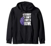 Mi Dispiace Non Posso Devo Giocare a Bowling Felpa con Cappuccio