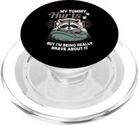 Mi fa male la pancia ma sono davvero coraggioso al riguardo Raccoon PopSockets PopGrip per MagSafe