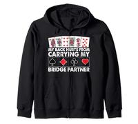 Mi Fa Male la Schiena per Il Trasporto del Mio Partner Bridge Felpa con Cappuccio