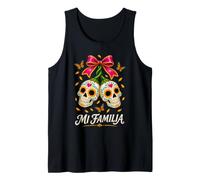 Mi Familia - Arte Floreale con Teschi e Farfalle monarca Canotta