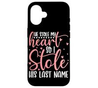 Mi ha rubato il cuore così ho rubato il suo cognome moglie sposata Custodia per iPhone 16