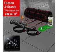 Mi-Heat Riscaldamento a Pavimento Elettrico 200W Tappetino, Set Bagno Piastrelle