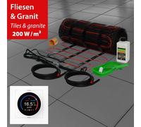 Mi-Heat Riscaldamento a Pavimento Elettrico 200W Tappetino, Set Bagno Piastrelle