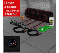 Mi-Heat Riscaldamento a Pavimento Elettrico 200W Tappetino, Set Bagno Piastrelle