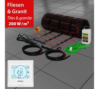 Mi-Heat Riscaldamento a Pavimento Elettrico 200W Tappetino, Set Bagno Piastrelle