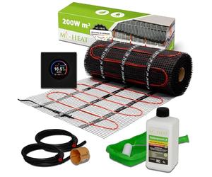 Mi-Heat Riscaldamento elettrico a pavimento, 200 W/m², 3,0 m², set - tappetino riscaldante per il bagno - per piastrelle sotto colla per piastrelle, riscaldamento elettrico, con termostato TH11 WiFi