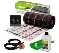 Mi-Heat Set di riscaldamento elettrico a pavimento, 200 W/m², 3,0 m², tappetino riscaldante per il riscaldamento a pavimento, con termostato TH215, WiFi, colore: antracite