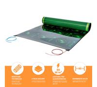 Mi-Heat Set Riscaldamento Infrarot a Pavimento Film 80W/m² 230V 80cm Nero